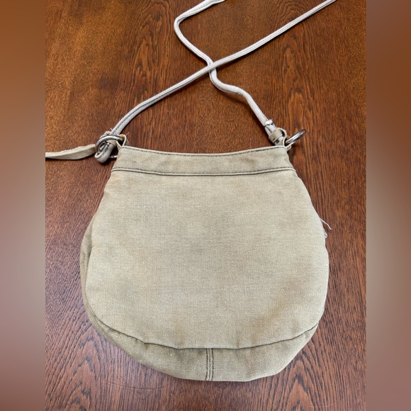 Roxy Crossbody Heavy Cotton Canvas Bag approximately 9x9x3”. Woven braid trim. - Picture 2 of 5